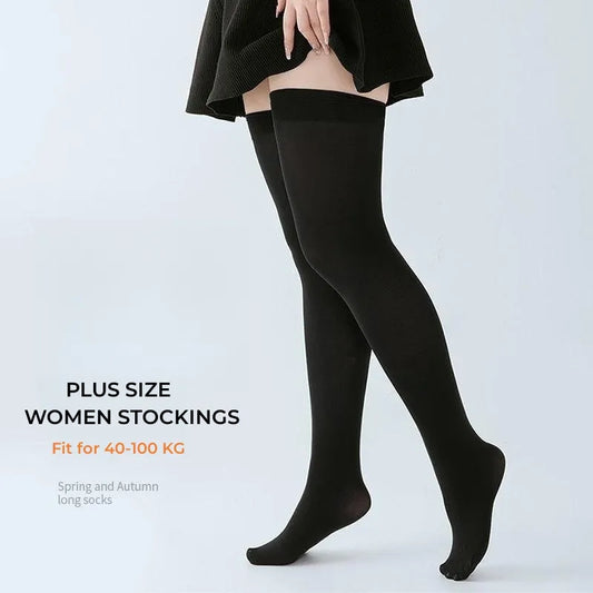 DOIAESKV Plus Size Women's Thigh-High Stockings: Over Knee Socks for Large Size Females - Long Women's Stockings for Comfort and Style