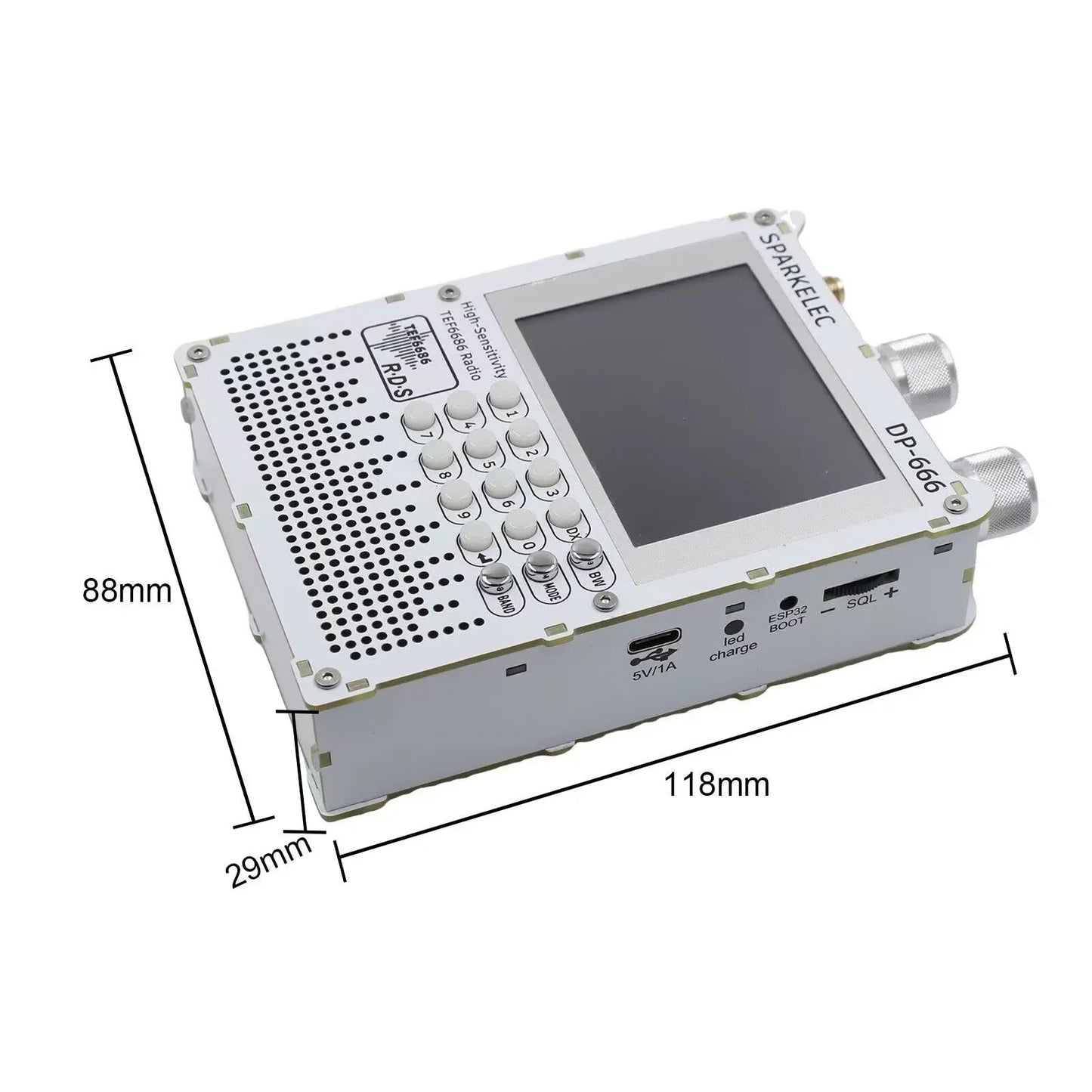 DP-666 TEF6686 High-Sensitivity Full Band Radio — FM/AM/LW/MW/SW Shortwave with ESP32 & 2.8" IPS LCD