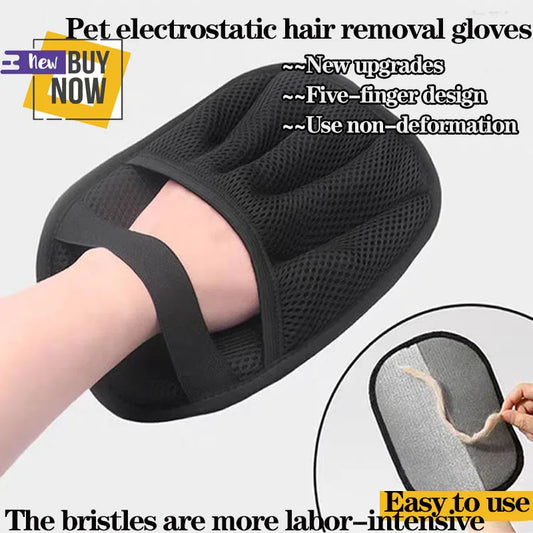 Upgraded Pet Hair Removal Gloves – Reusable Double-Sided Grooming Gloves for Pets, Fur & Carpet Cleaning