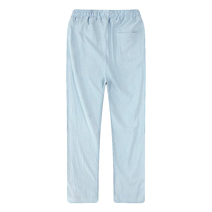 Men's Cotton Linen Pants – Breathable Solid Color Trousers for Autumn, Fitness & Streetwear, S-3XL