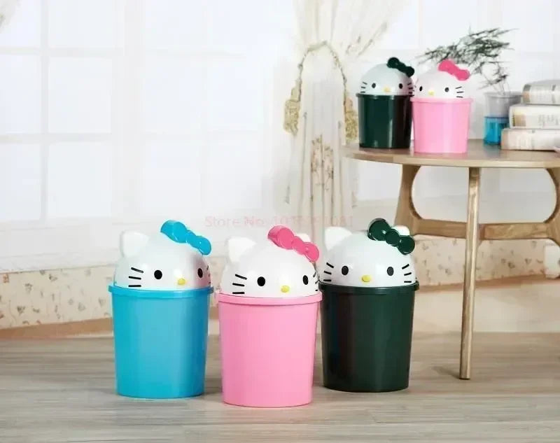 New Sanrio Hello Kitty Kawaii Dustbin – Trash Can for Living Room, Bedroom & Toilet