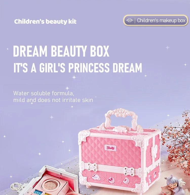49 Piece Kids Makeup Kit for Little Girls – Washable Real Princess Makeup Set with Cosmetic Case, Birthday Gift Play Set