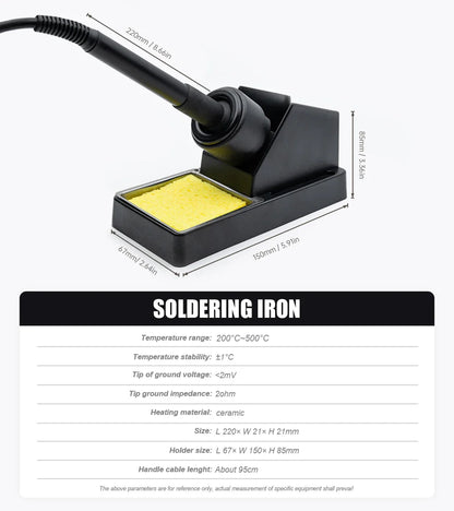 JCD 8586D 2-in-1 750W Soldering Station with Hot Air Gun – LCD Digital Display Electric Soldering Iron for SMD Welding & Rework