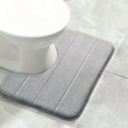 Coral Velvet Bathroom Mat - Anti-Skid Absorbent Toilet & Bathtub Floor Mat, Entrance Rug