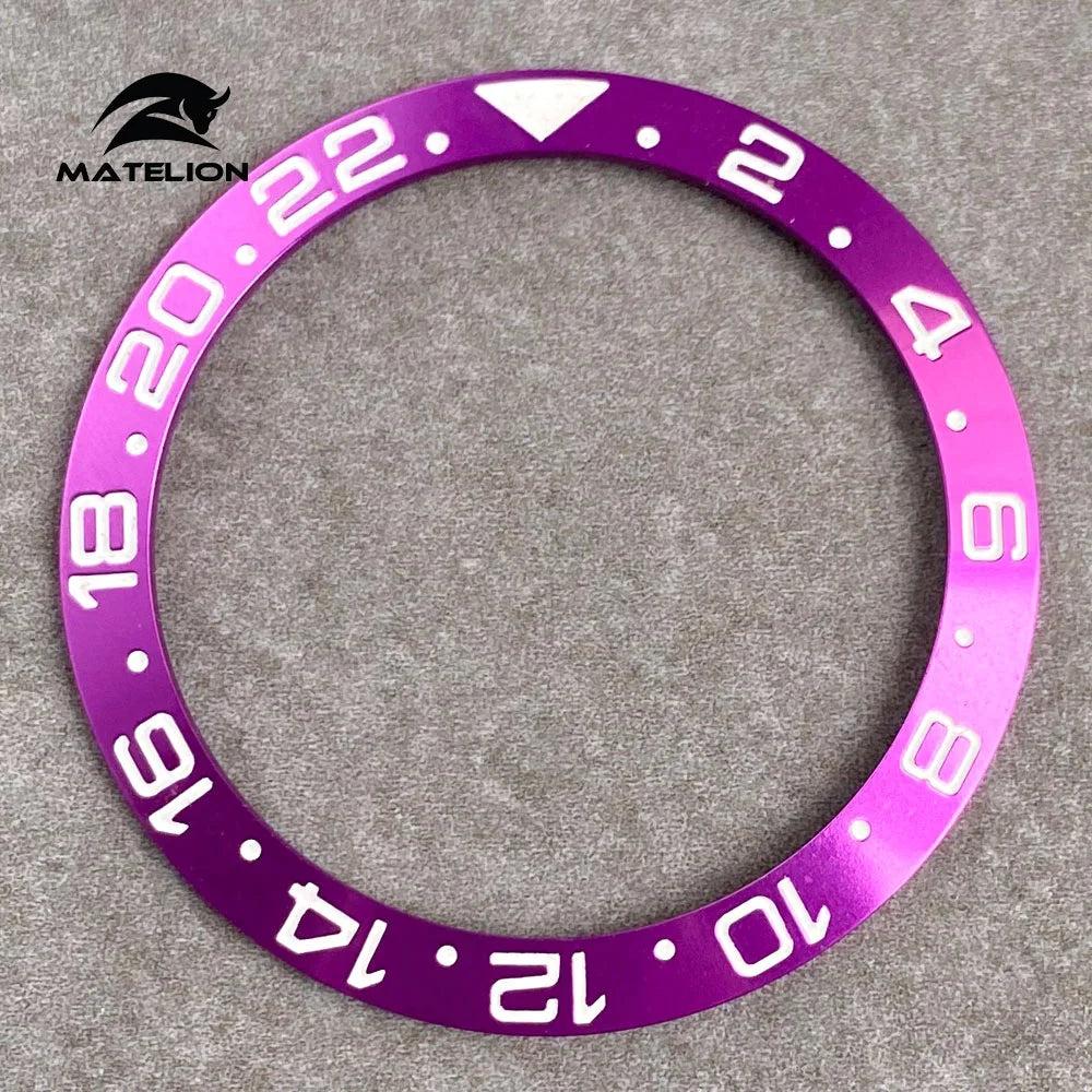 MATELION 38mm Ceramic Bezel Insert — Alloy Watch Ring for 40mm NH35/NH34 GMT Diving Watches