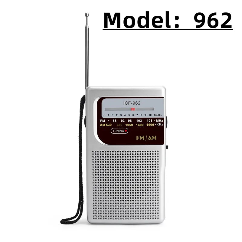 BC-R21/961/962 Mini Portable AM/FM Radio — Battery Operated with Best Reception, Long-Lasting Sound for Running, Walking & Home