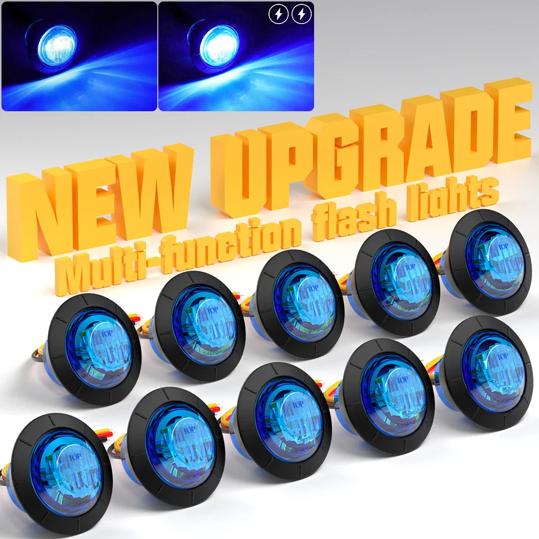 10PCS Strobe LED Side Marker Lights – 12-24V Clearance Indicator for Cars, Trucks, Trailers & RVs