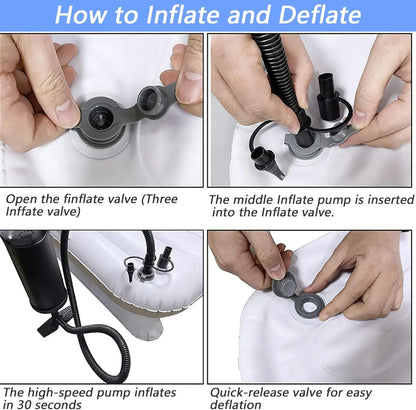 Infant & Kids Inflatable Mattress – Foldable Car Rear & Airplane Travel Flocking Air Bed