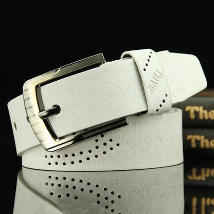 Men's Ratchet Leather Belt – Adjustable Strap with Free Buckle Replacement for Cowboy Style