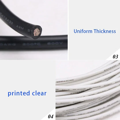 UL3135 Silicone Wire Cable (2–10M) – High Temp Tinned Copper Electrical Wire 10–30 AWG