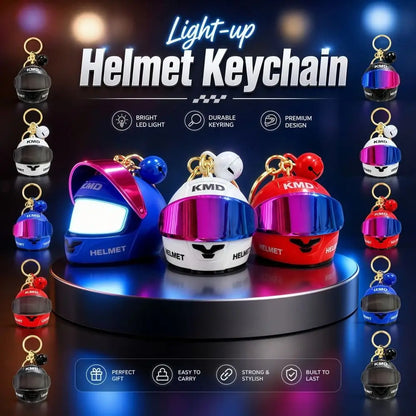 Cool Light-Up Helmet Keychain - Mini LED Night Light Pendant & Multifunctional Bag Charm