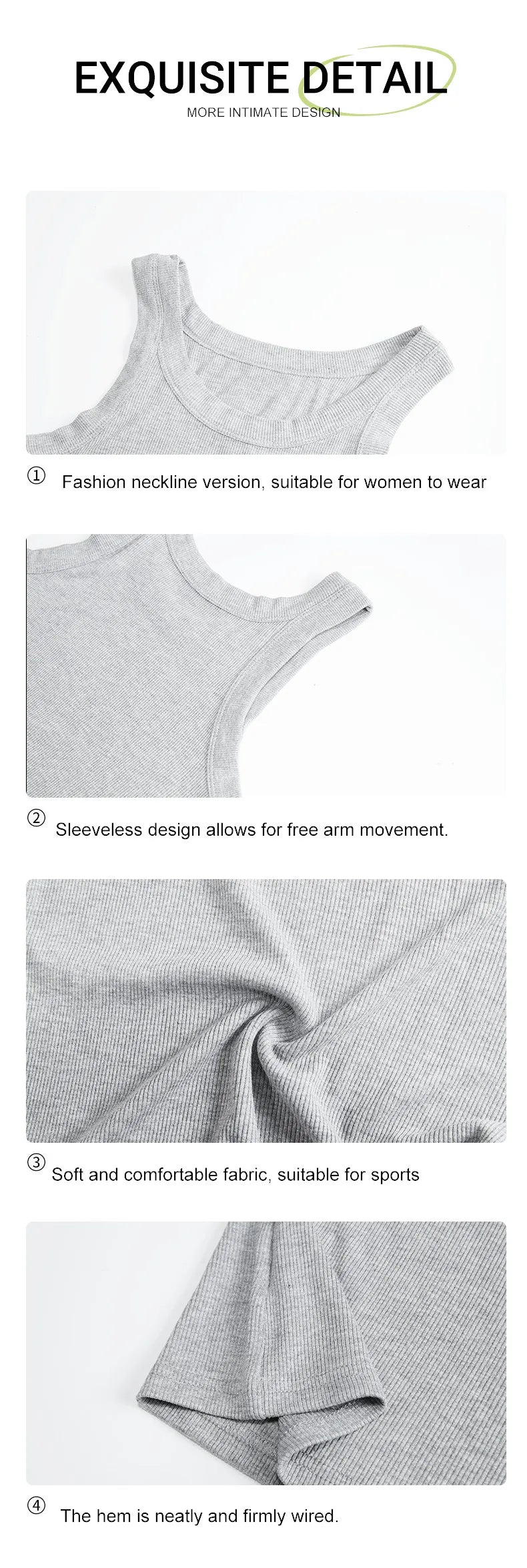 Women’s Camisole Tank Top – Soft Knit Sleeveless Summer Shirt, Tight & Sexy Outerwear Layer