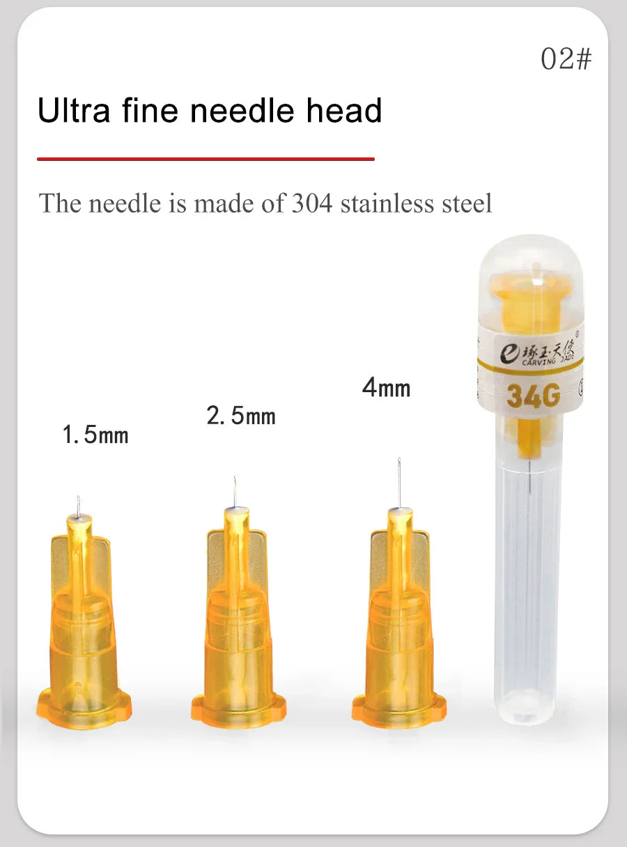 34G Ultra-Fine Disposable Small Needle for Cosmetic Use - Non-Painless Hand Needle 1.5/2.5/4mm