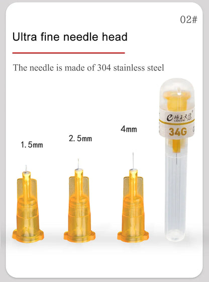 34G Ultra-Fine Disposable Small Needle for Cosmetic Use - Non-Painless Hand Needle 1.5/2.5/4mm