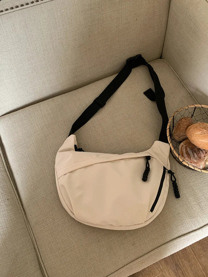 Large Capacity Nylon Crossbody Bag – Casual, Versatile Shoulder Bag for Commuting & Sports, Lightweight Hobo