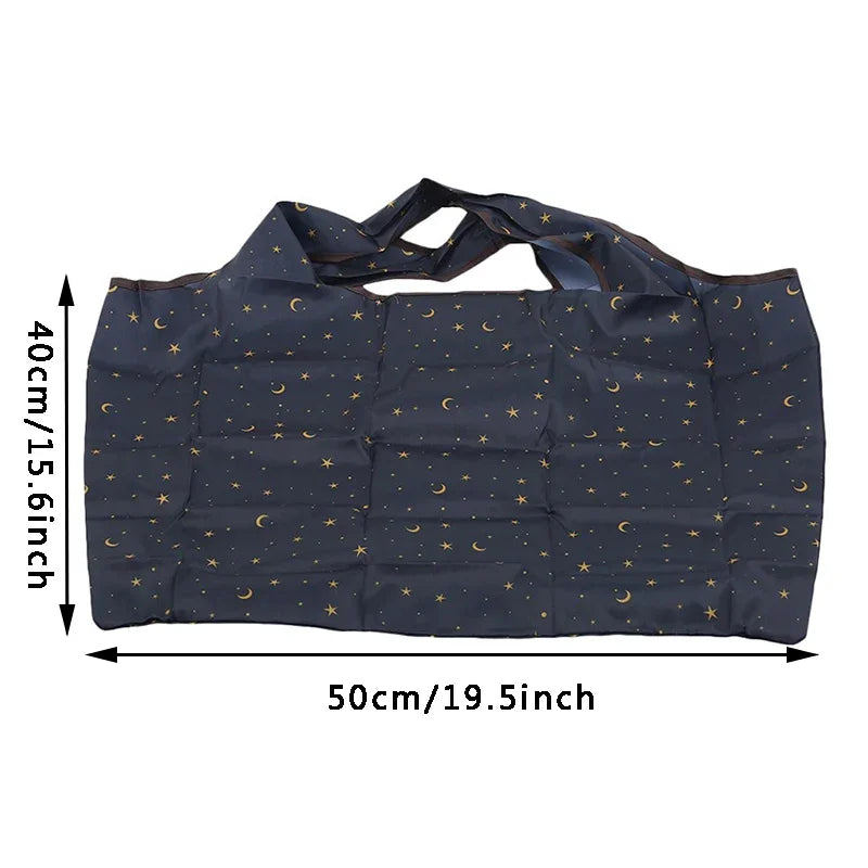 Thick Foldable Reusable Shopping Storage Bag – Large Capacity Waterproof Eco-Friendly Grocery Tote with Shoulder Strap for Supermarket & Travel