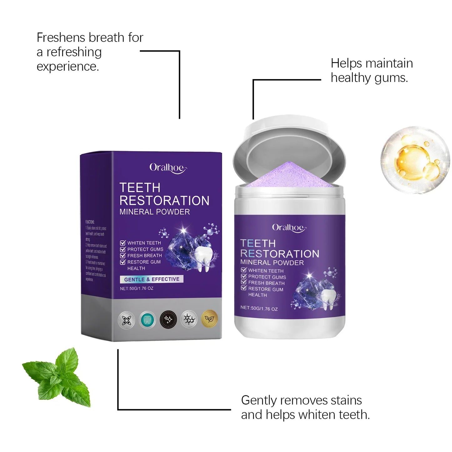 Teeth Restoration Mineral Powder – Enamel Repair & Tooth Strengthening Formula