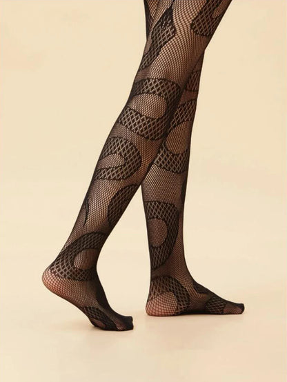Fashionable Snake-Shaped Fishing Net Socks - 1 Pair of Punk Style Halloween Pantyhose, Sexy Horror Snake Shaped Design