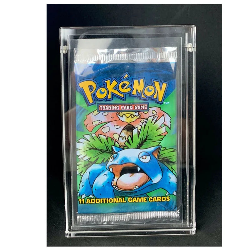 Clear Acrylic Booster Card Display Case – Protective Trading Card Pack Frame Holder for Pokémon Box Storage & Showcase