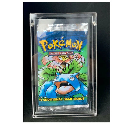 Clear Acrylic Booster Card Display Case – Protective Trading Card Pack Frame Holder for Pokémon Box Storage & Showcase