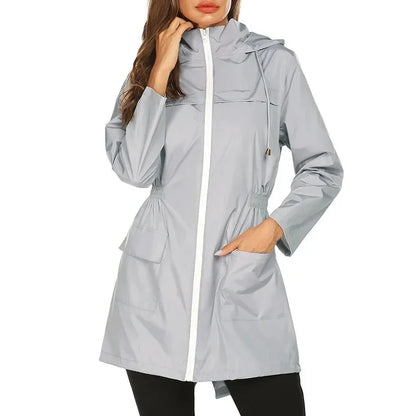 Women’s Lightweight Raincoat - Waterproof Hooded Windbreaker for Hiking & Travel