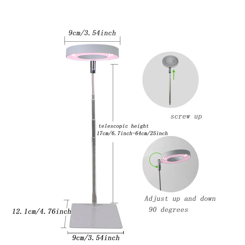 Full Spectrum Indoor Solar LED Growth Light - Four Gear Dimming for Fleshy Plants, Flower & Floor Telescopic Fill Light