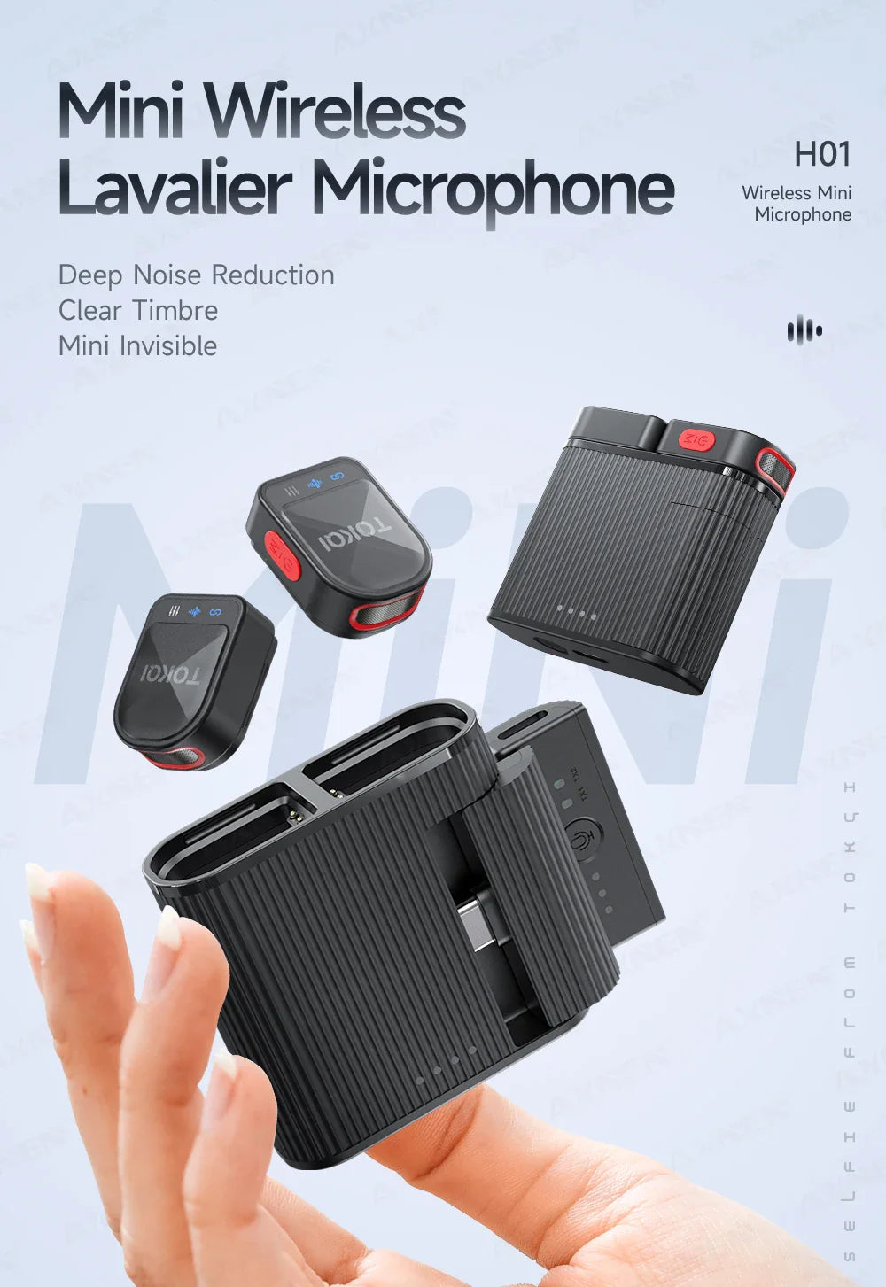 Mini Wireless Lavalier Microphone – Professional 360° Pickup with ENC Noise Reduction for iPhone, Android & Type-C Devices