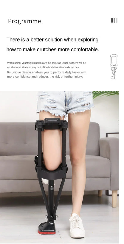Ergonomic Hands-Free Knee Crutch — Adjustable Adult Mobility Aid for Walking Support