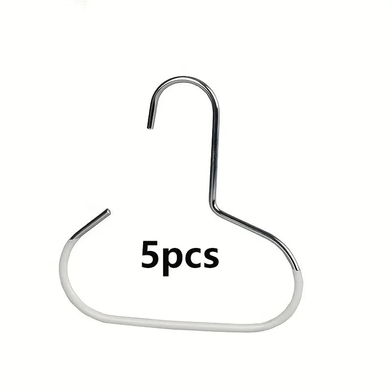 5PCS Manganese Steel Round Hooks — Strong Multi-Purpose Hangers for Hats, Ties, Scarves & Bags