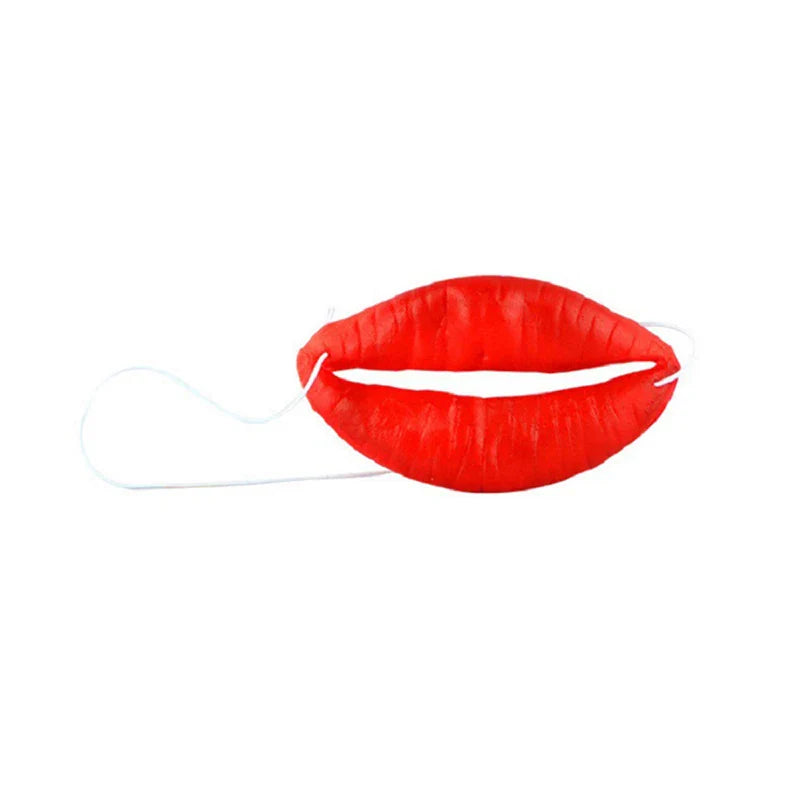 Red Lips Big Mouth Latex Mask – Funny Halloween, Horror & Party Trick Props for Wedding & Jokes