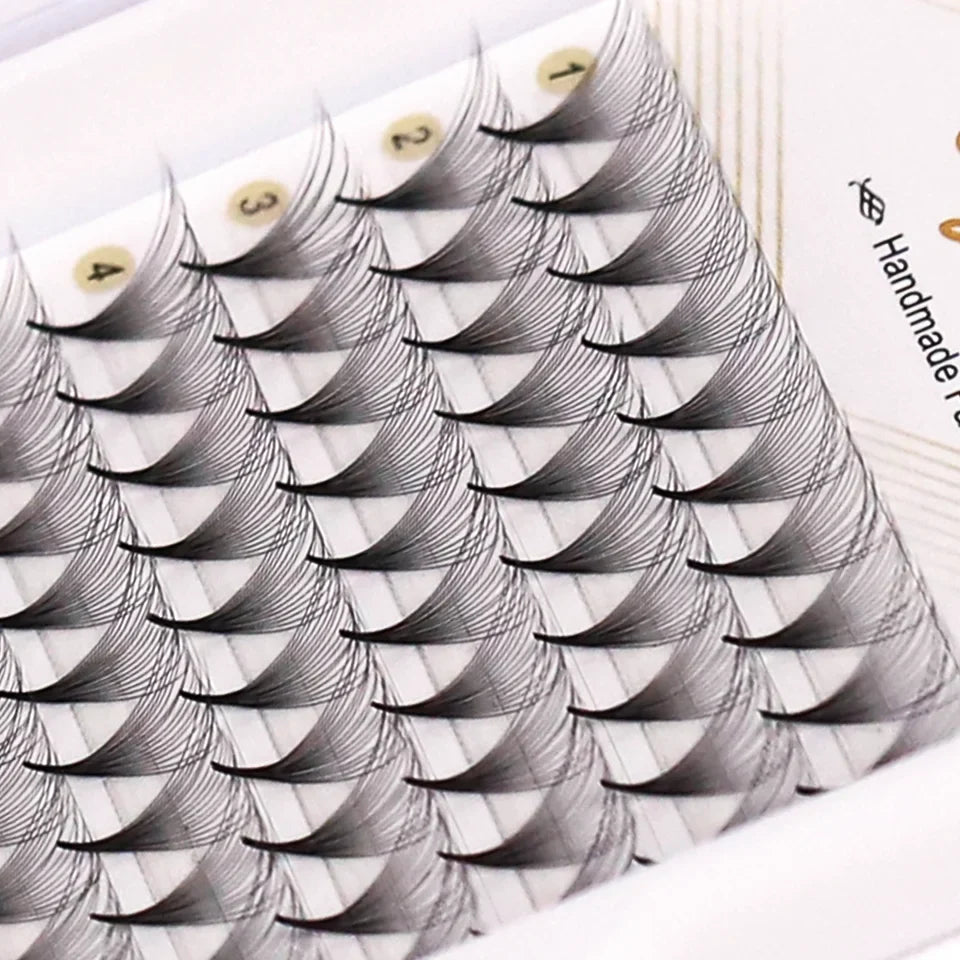 AGUUD 10-Tray Premade Volume Lashes – Super Fans with Needle Stem & Narrow Base for Eyelash Extensions