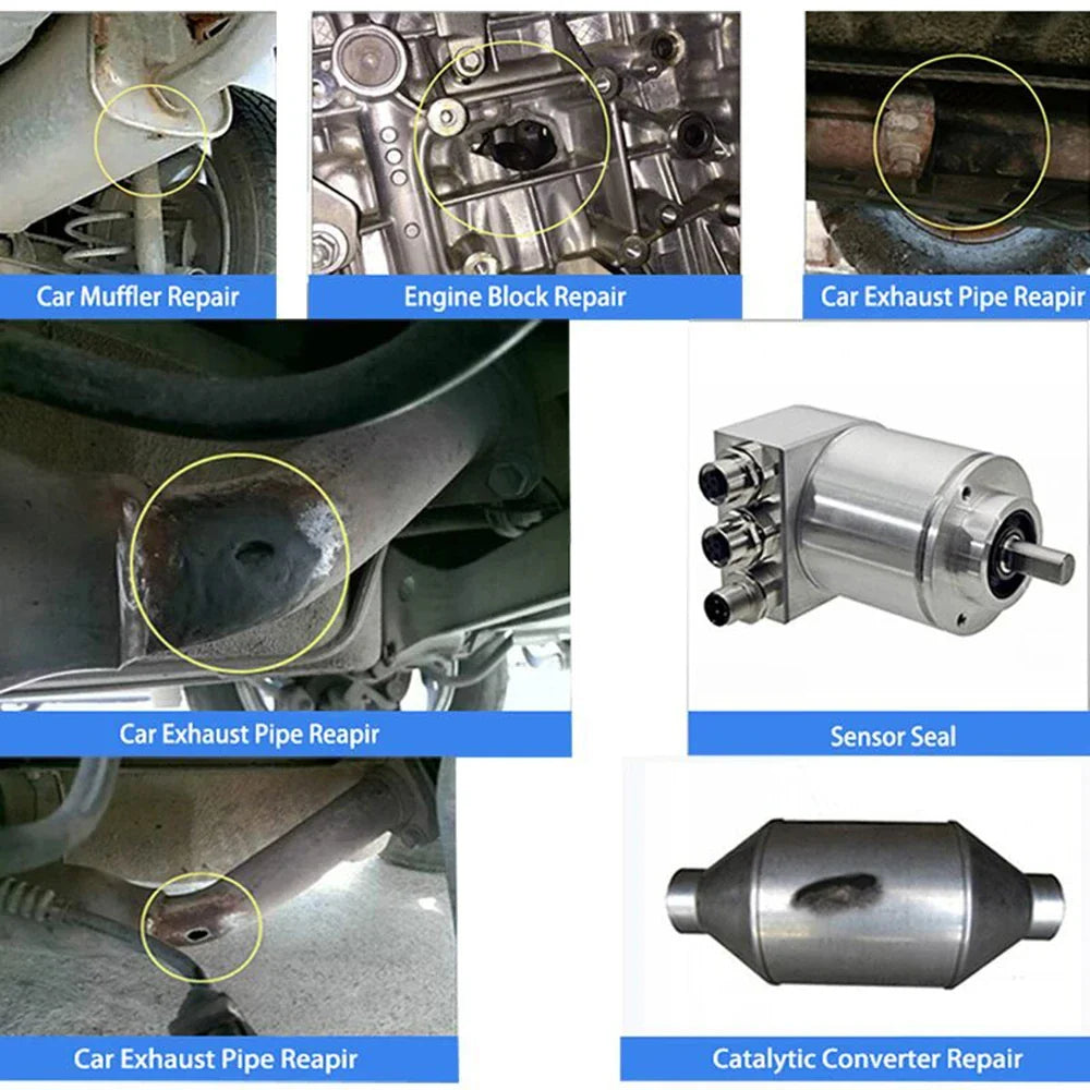 High-Temperature Sealant Paste Glue - Car Exhaust Pipe, Tailpipe, Muffler & Motorcycle Repair Tool for Automotive Metal