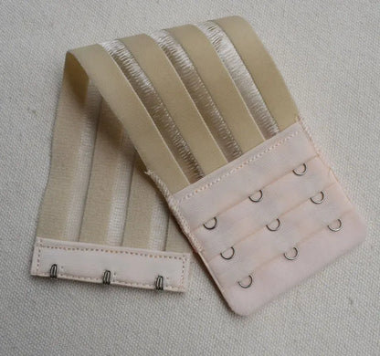 15cm/20cm Bra Extension Straps for Women – Elastic Adjustable Extenders with 3 or 4 Buckles & Hook Clips