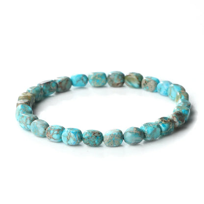 Natural Onyx Stone Bracelet - Bohemian Vintage Charm Elastic Yoga Jewelry for Women & Men