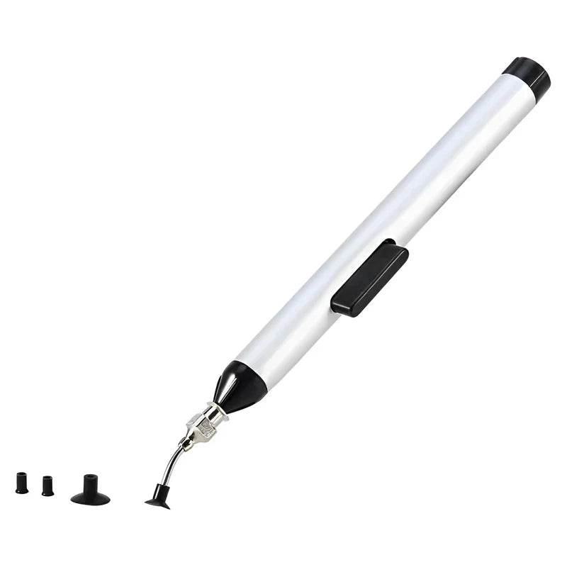 IC SMD Vacuum Pickup Pen - 3 Suction Heads Tweezer Tool for SMD Component Handling and Electronics Repair