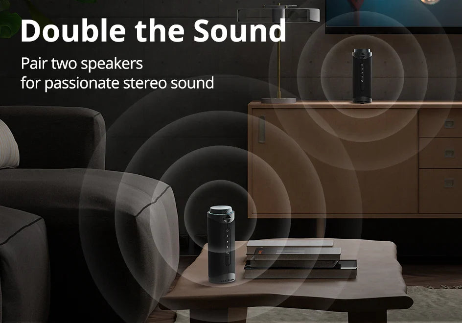 Tronsmart T7 Portable Bluetooth Speaker – 360° Surround Sound, LED Modes, True Wireless Stereo, APP Control