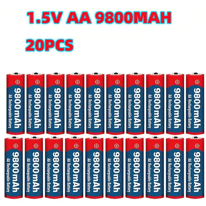 1.5V AA 9800mAh Rechargeable Battery – High-Quality Original AA for LED Lights, Toy Cameras, Microphones
