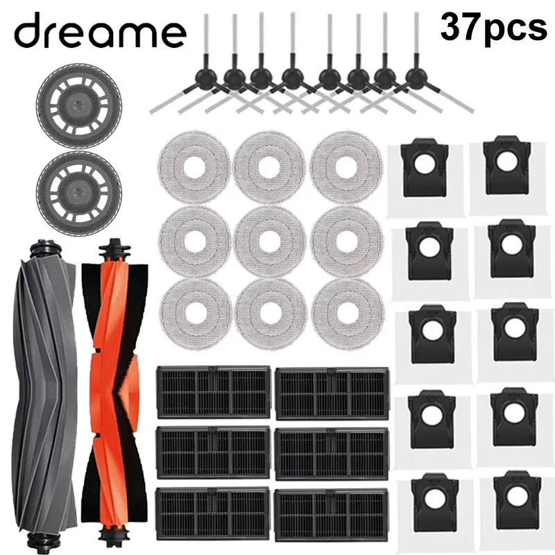 Dreame Robot Vacuum Accessories - Replacement Main Brush, Side Brush, Filter, Mop & Dust Bag for L10s Pro Ultra X30 Series