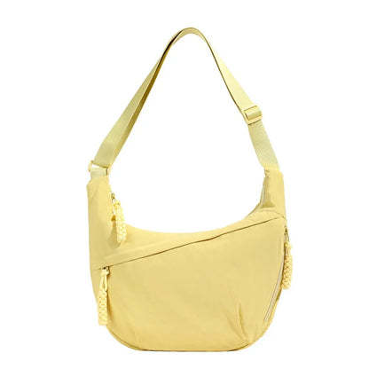 Women’s Casual Canvas Crossbody Bag – Large Capacity Lightweight  Hobo Shoulder Bag Solid Color Dumpling Bag