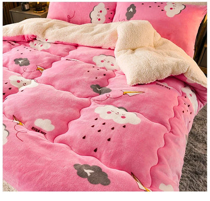 Super Thick Plaid Fleece Blanket – Soft, Warm, Fluffy Winter & Autumn Comforter Quilt