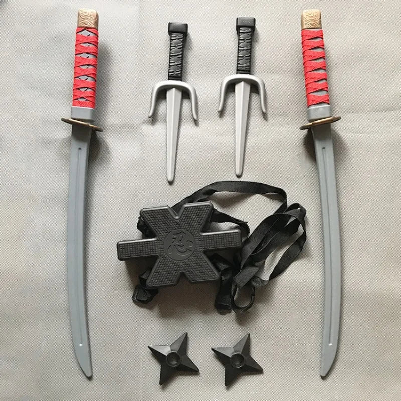 1:1 Ninja Set Halloween Japanese Samurai Cosplay Toy Knife Dagger Dart Model Gift for Kids