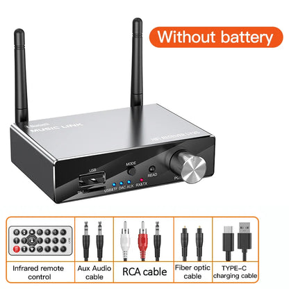 Bluetooth 5.3 Transmitter & Receiver | Low Latency Stereo AUX 3.5mm, Optical Wireless Audio Adapter with Remote Control for TV & PC