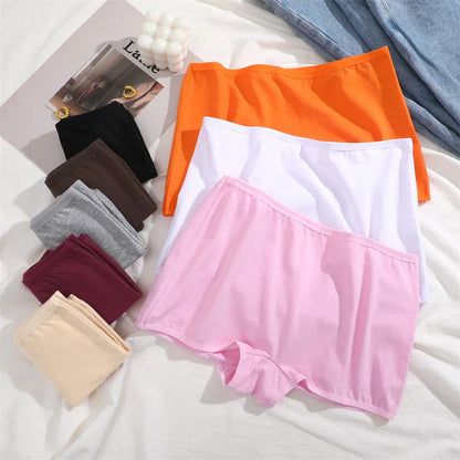 New Women’s Cotton Seamless Sports Panties – Solid Color Boxers, Cozy Lingerie Underwear XS-XL