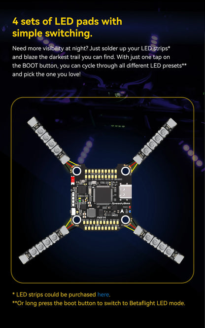SpeedyBee F4 F405 V4 30x30 Stack – 55A/60A BLS 4-in-1 ESC, ICM42688P, Wireless Bluetooth FC for FPV Racing Drones, iNAV & Betaflight Compatible