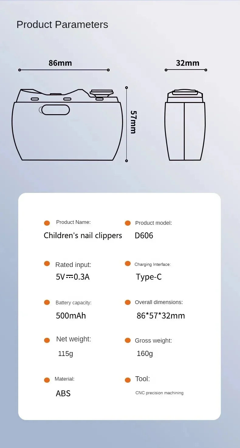 Xiaomi 2-in-1 Smart Electric Nail Clippers – Automatic Polished Armor Trim for Children’s Nail Care
