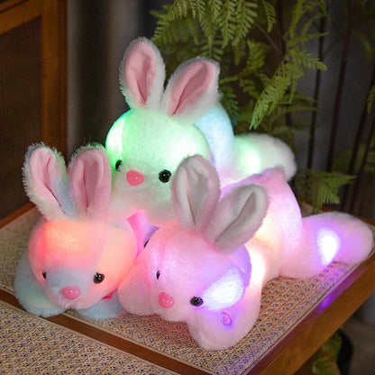Luminous Cartoon Rabbit Plush Toy - Cute Soft Glowing Stuffed Doll Pillow Gift for Kids & Home Decor