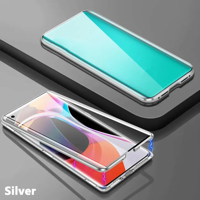 Metal Magnetic Phone Case - Double Sided Glass Protective Cover for Samsung Galaxy S23 S22 S21 Ultra Plus S20 FE A54 A53 A52 A71 A51 A34