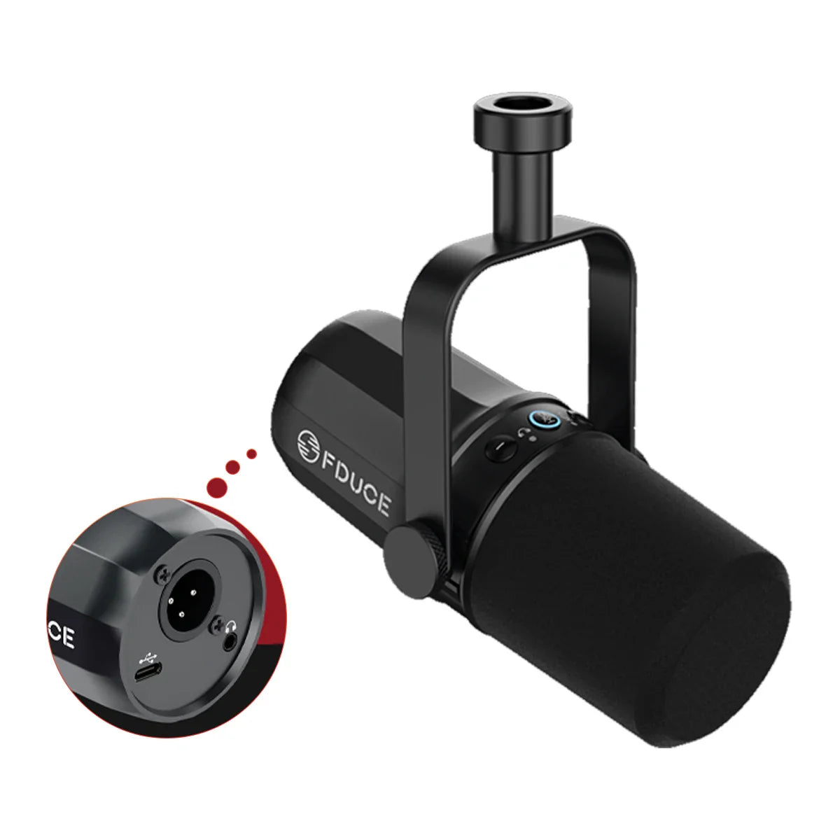 FDUCE SL40X/SL40 USB & XLR Dynamic Microphone – Built-in Headset Output & Sound Insulation for Podcasts, Gaming & Live Broadcast