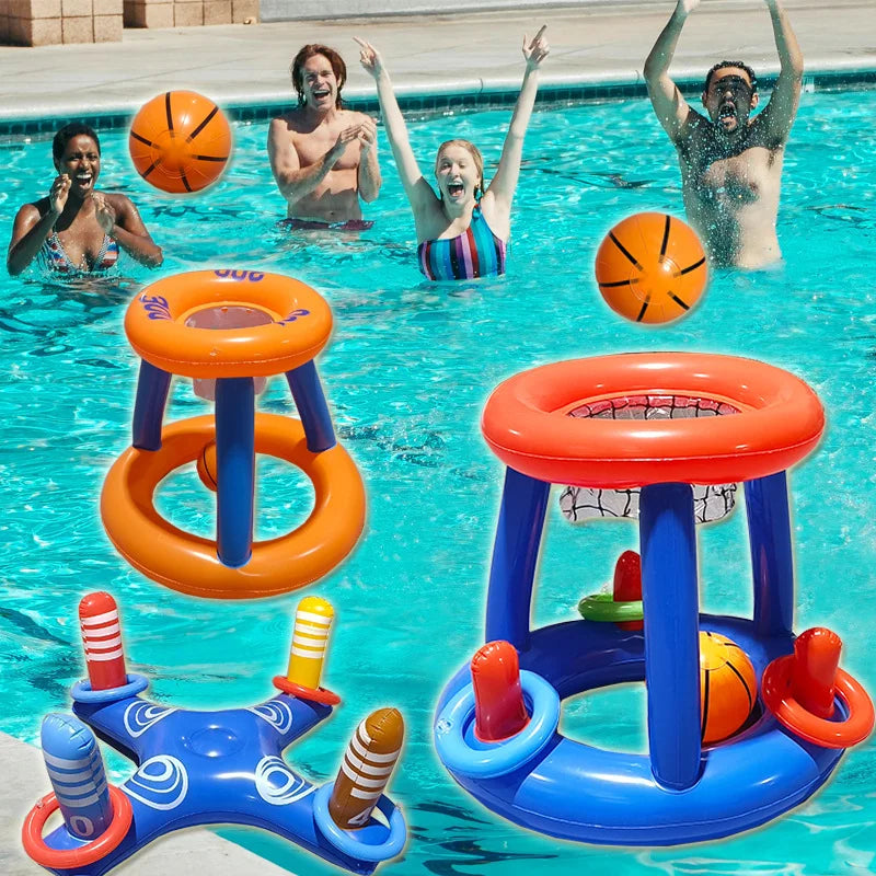 Inflatable Water Basketball Hoop – Interactive Cross-Border Pool Toy for Outdoor Fun