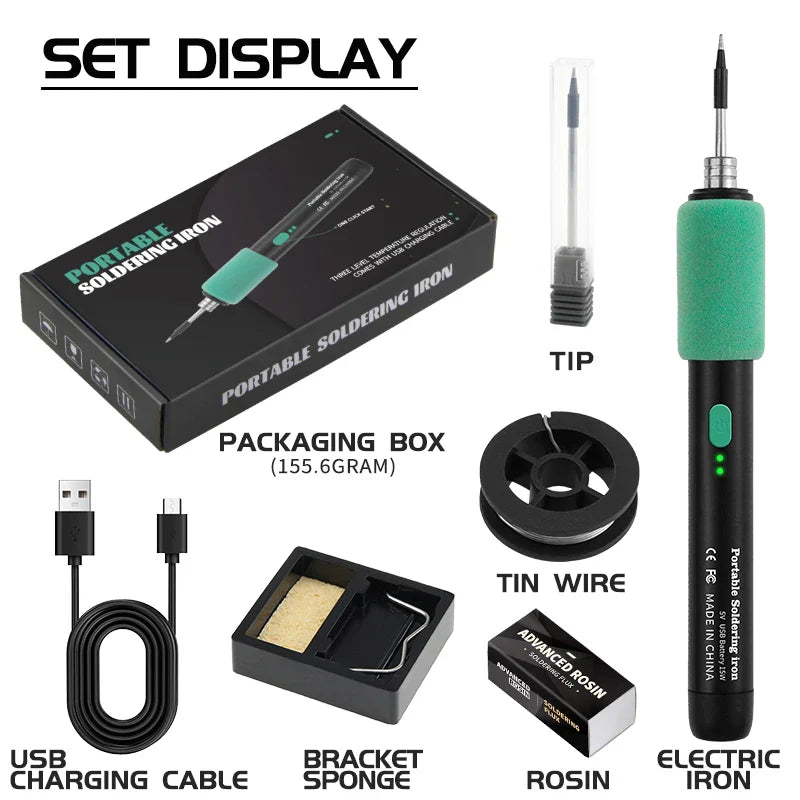 15W USB Soldering Iron — Portable Wireless Electric Soldering Tool with Type-C